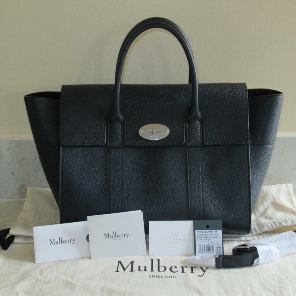 Mulberry Bayswater With Strap in Navy